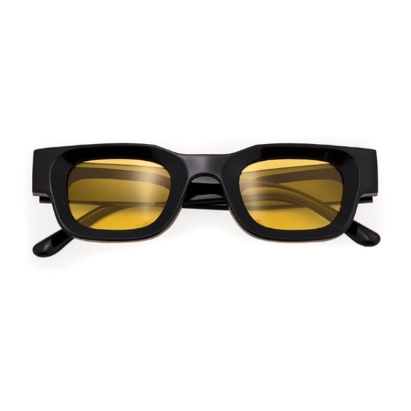 90s Small Black Square Frame Retro Men Women Y2K Fashion Rave Party Sunglasses - Picture 2 of 6